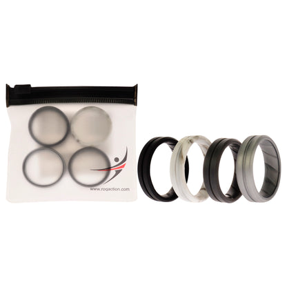 ROQ Silicone Wedding BR Middle Line Ring Set - Basic-Marble