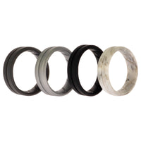 ROQ Silicone Wedding BR Middle Line Ring Set - Basic-Marble