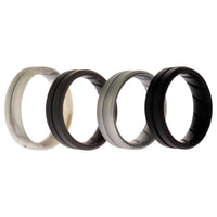 ROQ Silicone Wedding BR Middle Line Ring Set - Basic-Marble