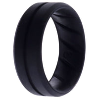 ROQ Silicone Wedding BR Middle Line Ring - Basic-Black
