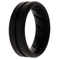 ROQ Silicone Wedding BR Middle Line Ring - Basic-Black