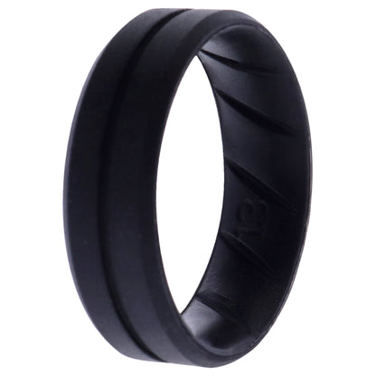 ROQ Silicone Wedding BR Middle Line Ring - Basic-Black