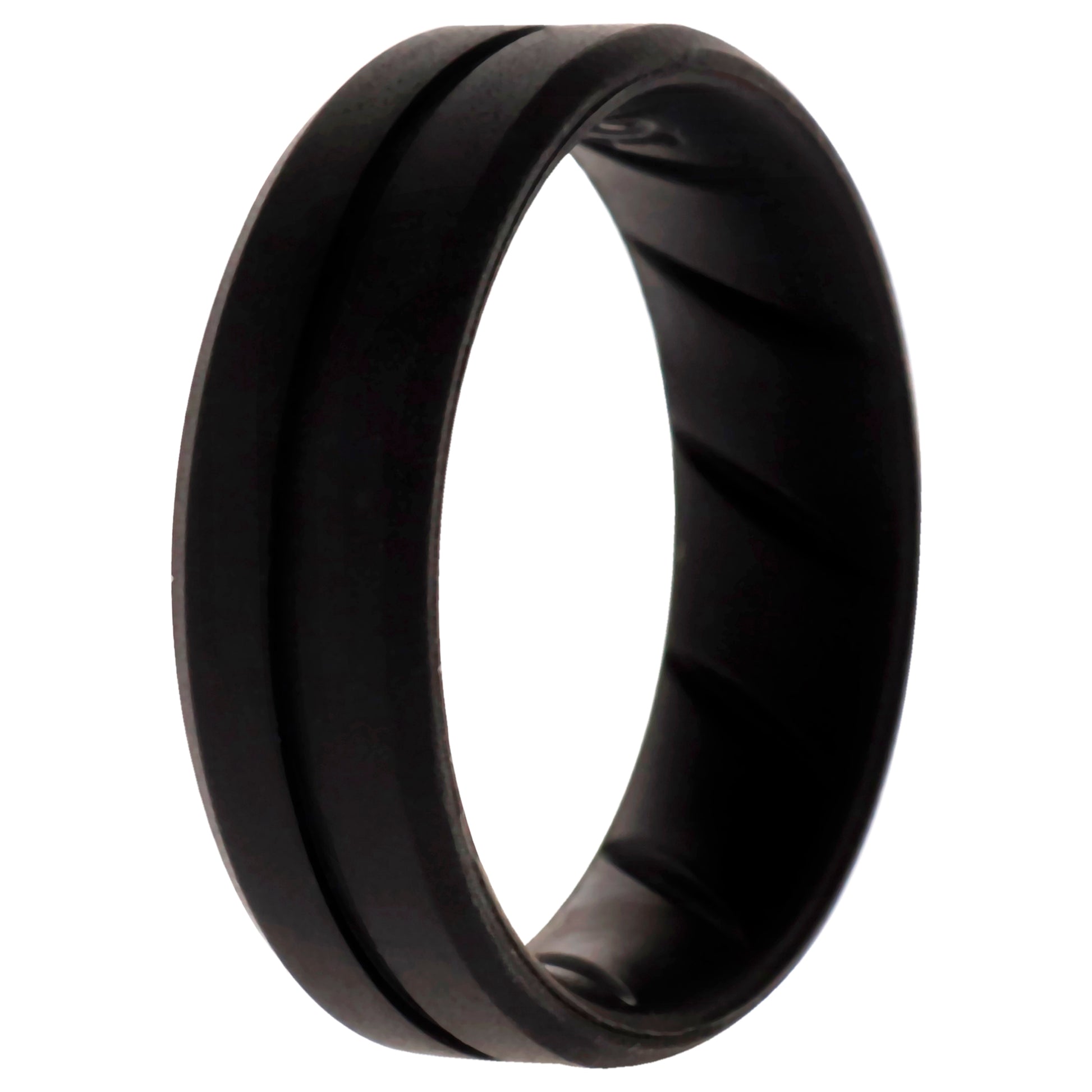 ROQ Silicone Wedding BR Middle Line Ring - Basic-Black