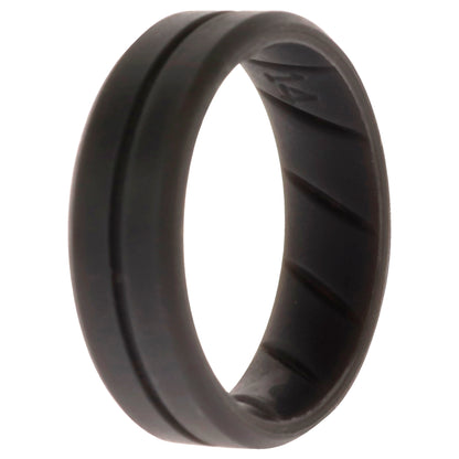ROQ Silicone Wedding BR Middle Line Ring - Basic-Grey