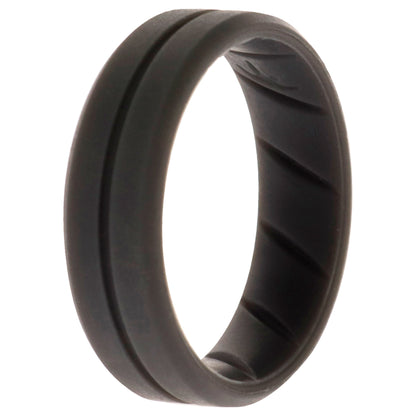 ROQ Silicone Wedding BR Middle Line Ring - Basic-Grey
