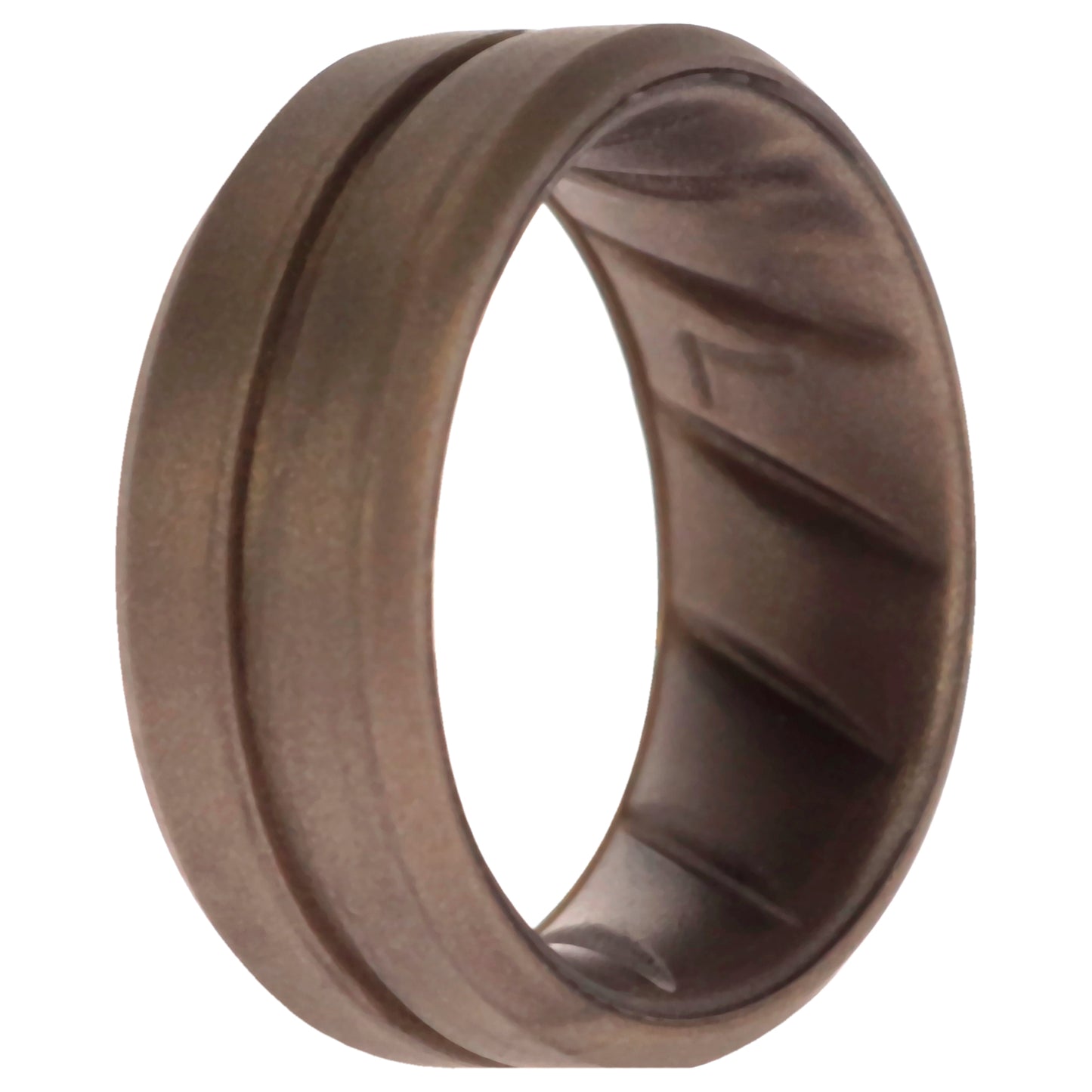 ROQ Silicone Wedding BR Middle Line Ring - Basic-Silver