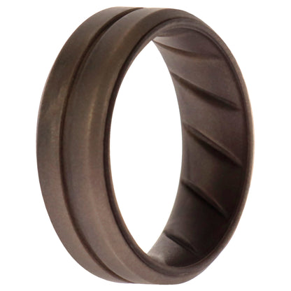 ROQ Silicone Wedding BR Middle Line Ring - Basic-Silver