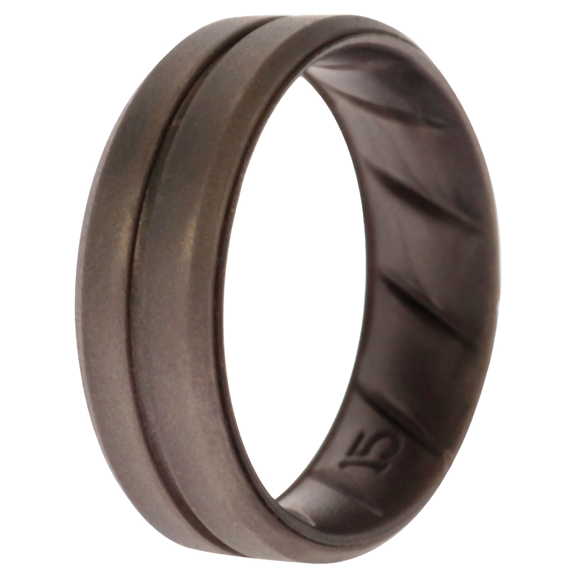 ROQ Silicone Wedding BR Middle Line Ring - Basic-Silver
