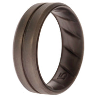 ROQ Silicone Wedding BR Middle Line Ring - Basic-Silver