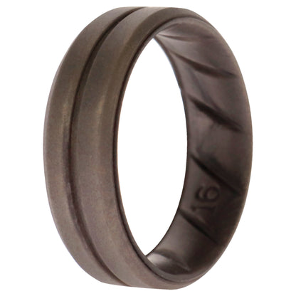 ROQ Silicone Wedding BR Middle Line Ring - Basic-Silver