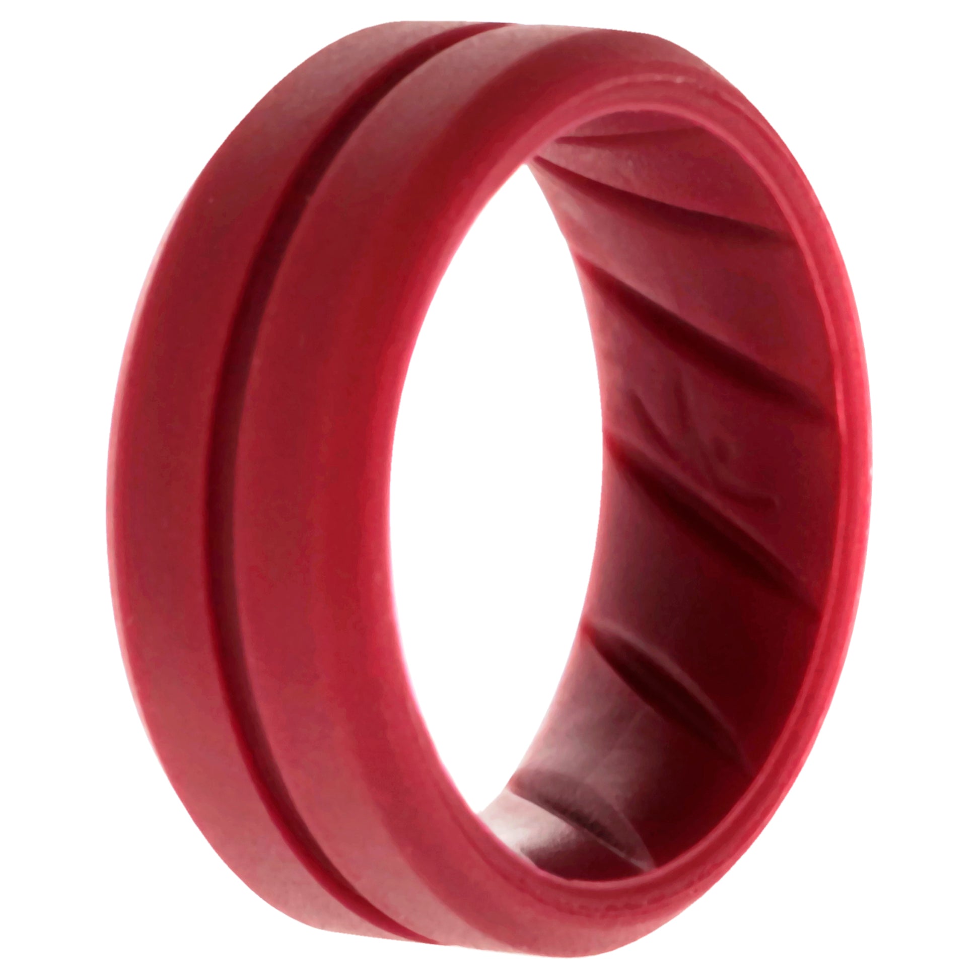 ROQ Silicone Wedding BR Middle Line Ring - Basic-Bordo
