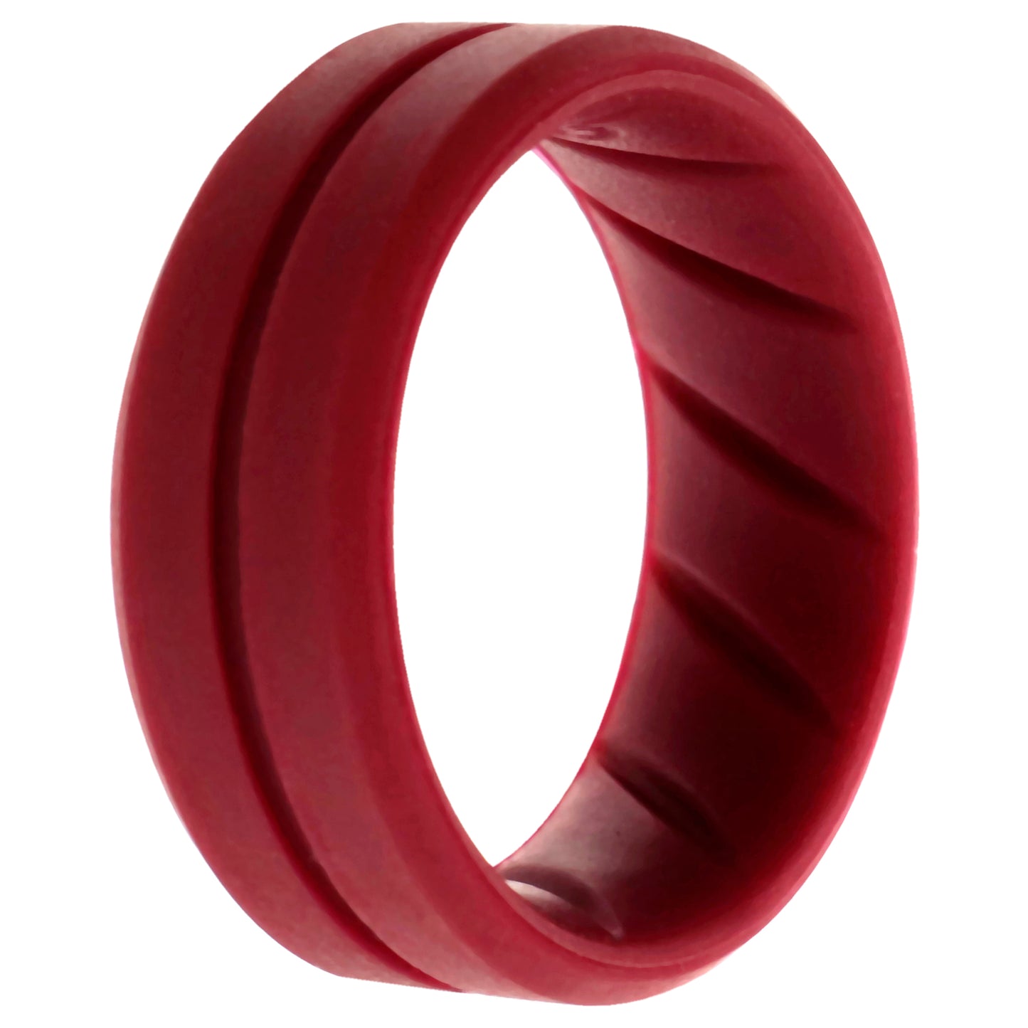 ROQ Silicone Wedding BR Middle Line Ring - Basic-Bordo