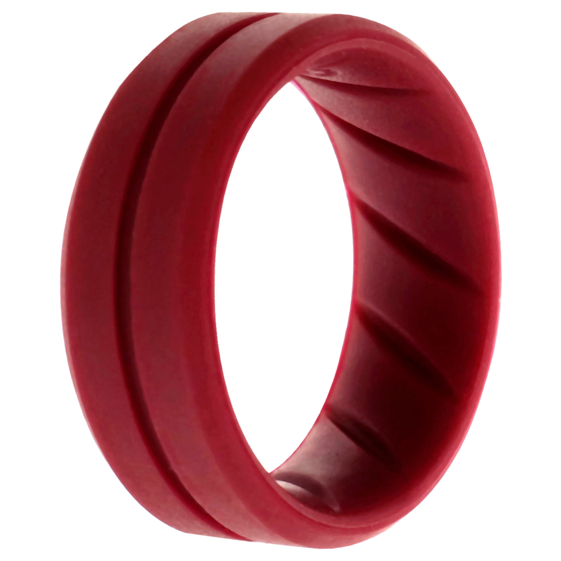 ROQ Silicone Wedding BR Middle Line Ring - Basic-Bordo