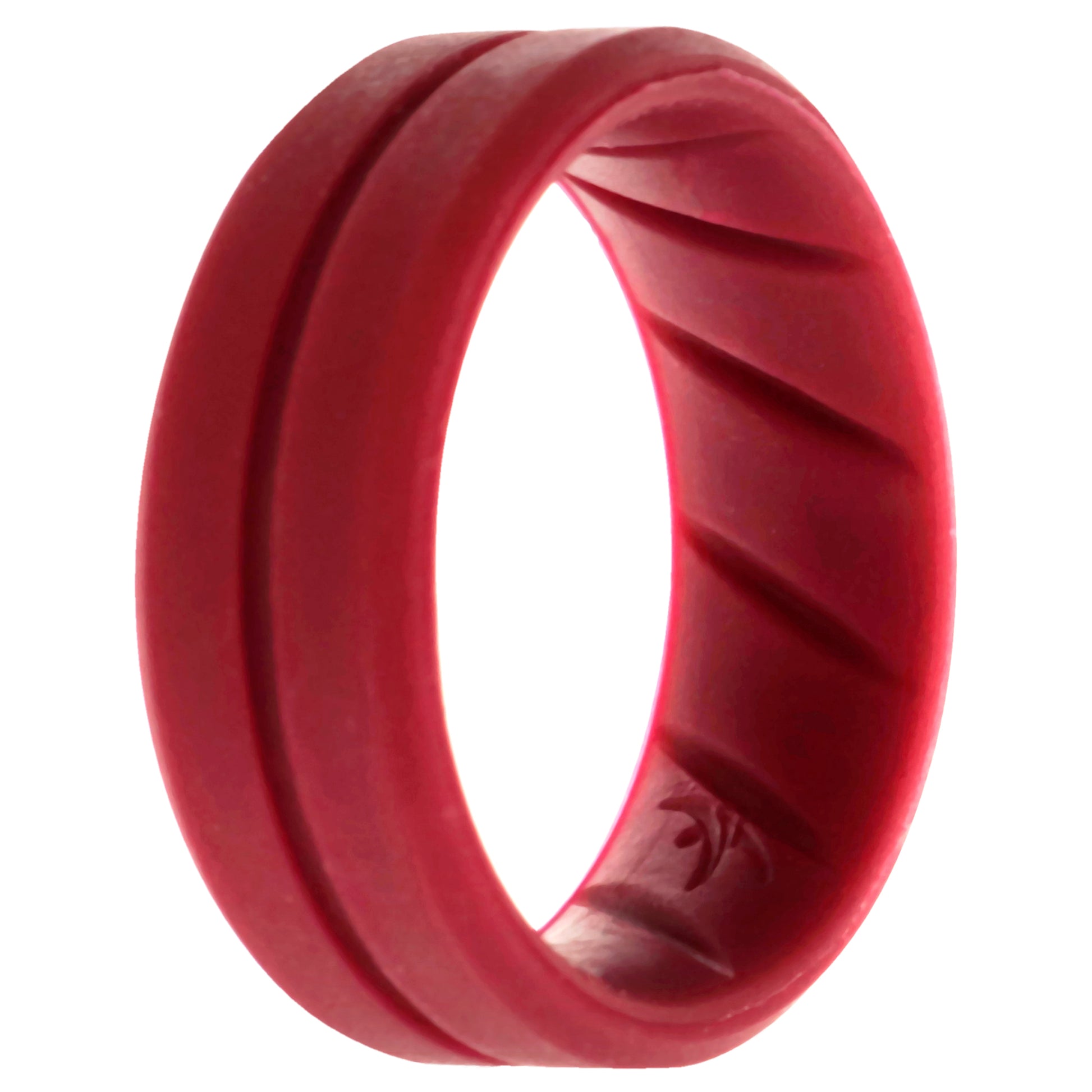 ROQ Silicone Wedding BR Middle Line Ring - Basic-Bordo