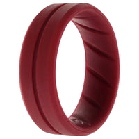 ROQ Silicone Wedding BR Middle Line Ring - Basic-Bordo