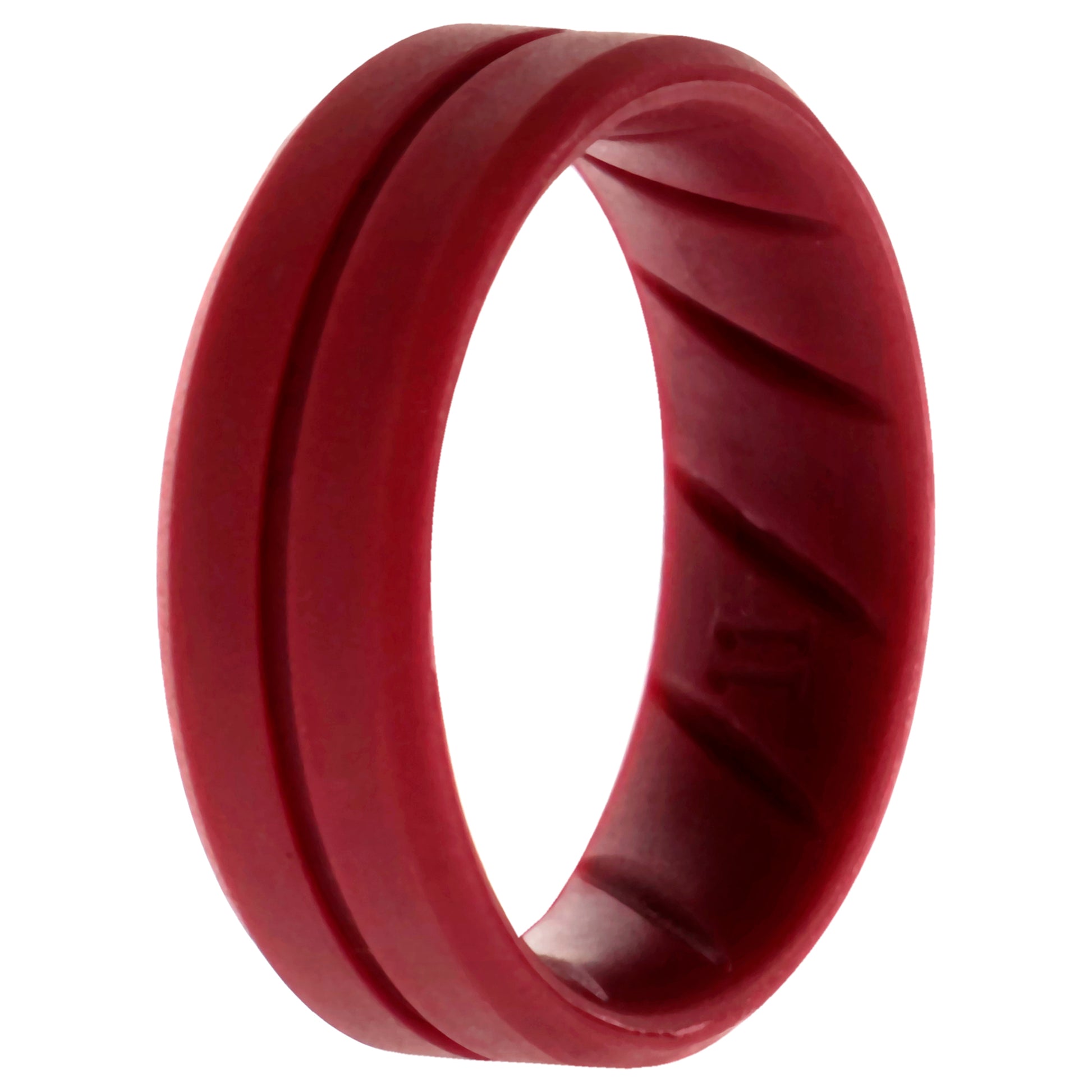 ROQ Silicone Wedding BR Middle Line Ring - Basic-Bordo