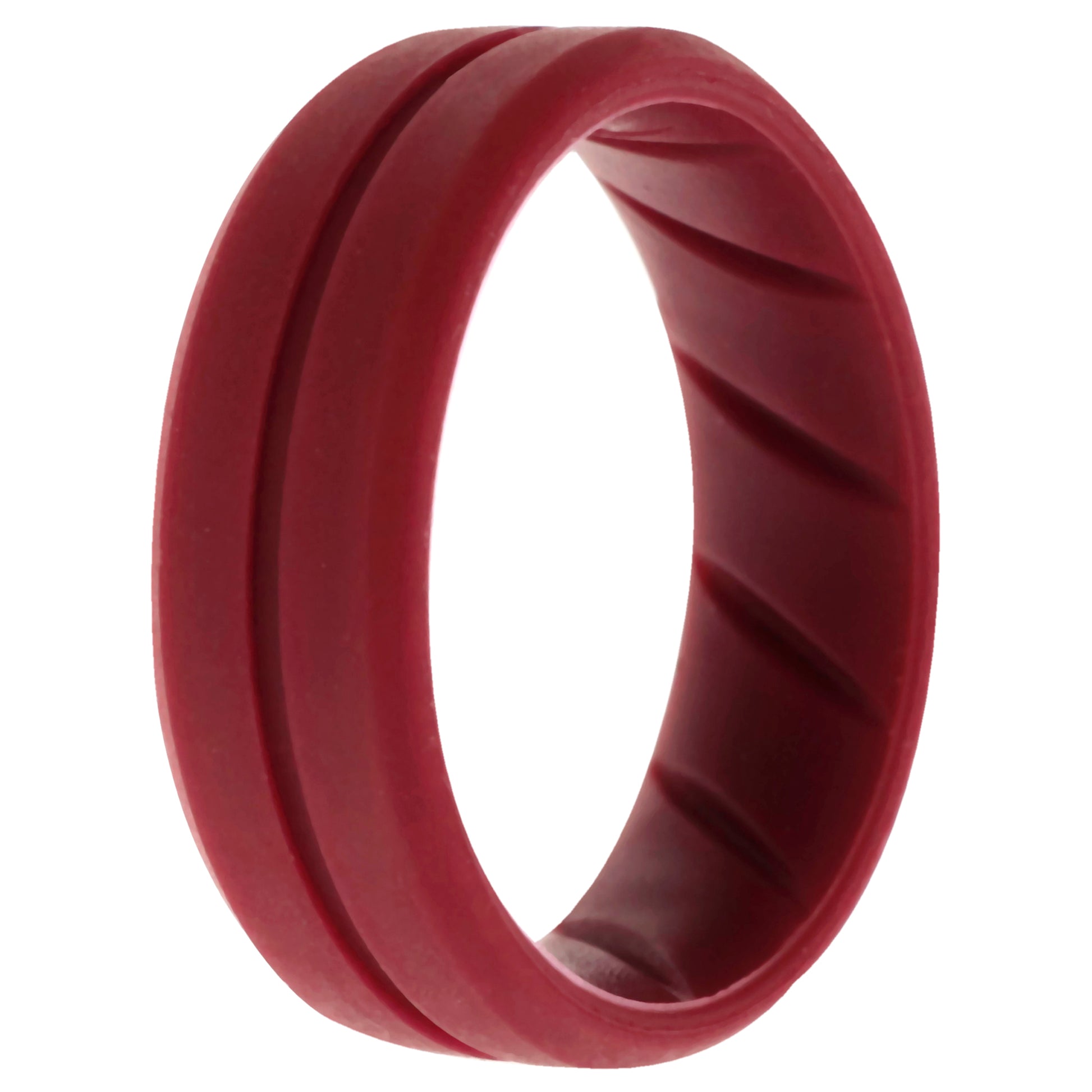 ROQ Silicone Wedding BR Middle Line Ring - Basic-Bordo