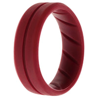 ROQ Silicone Wedding BR Middle Line Ring - Basic-Bordo