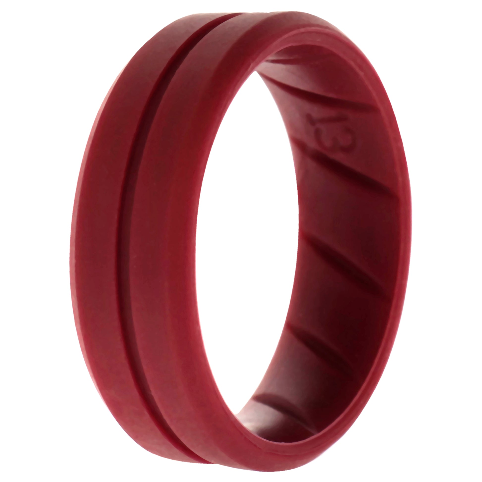ROQ Silicone Wedding BR Middle Line Ring - Basic-Bordo