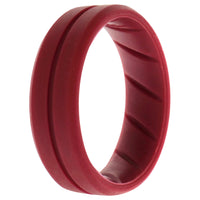 ROQ Silicone Wedding BR Middle Line Ring - Basic-Bordo