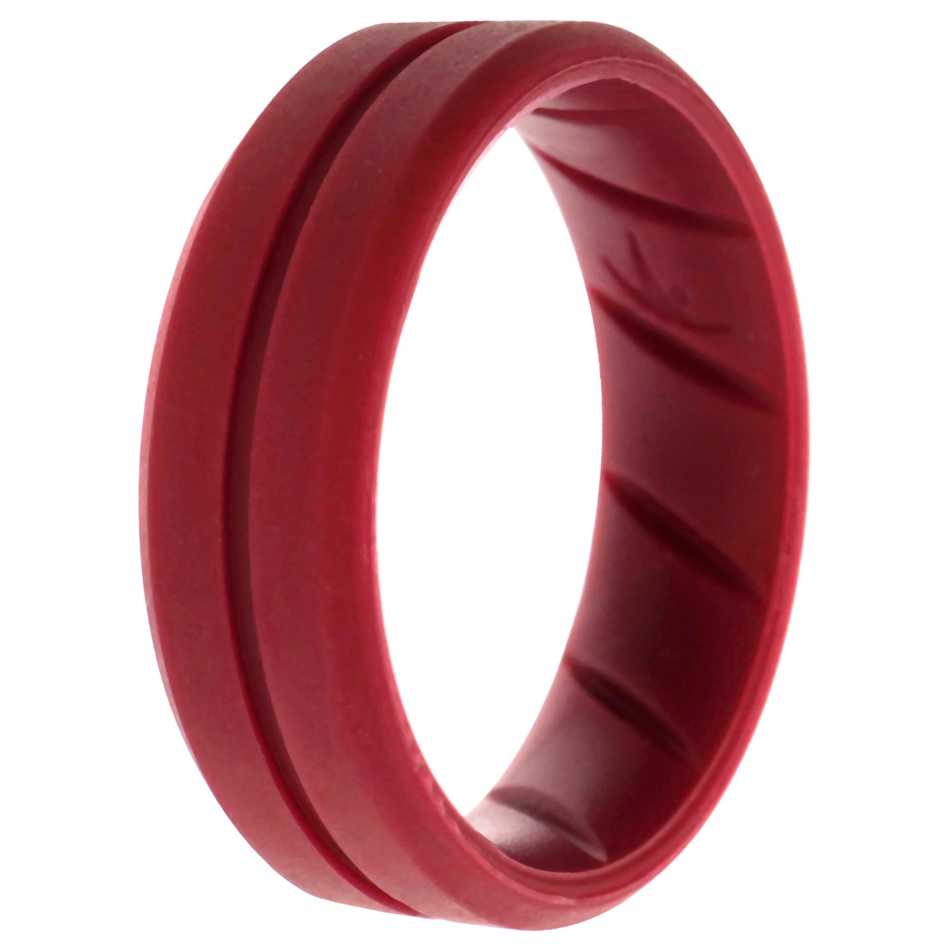 ROQ Silicone Wedding BR Middle Line Ring - Basic-Bordo