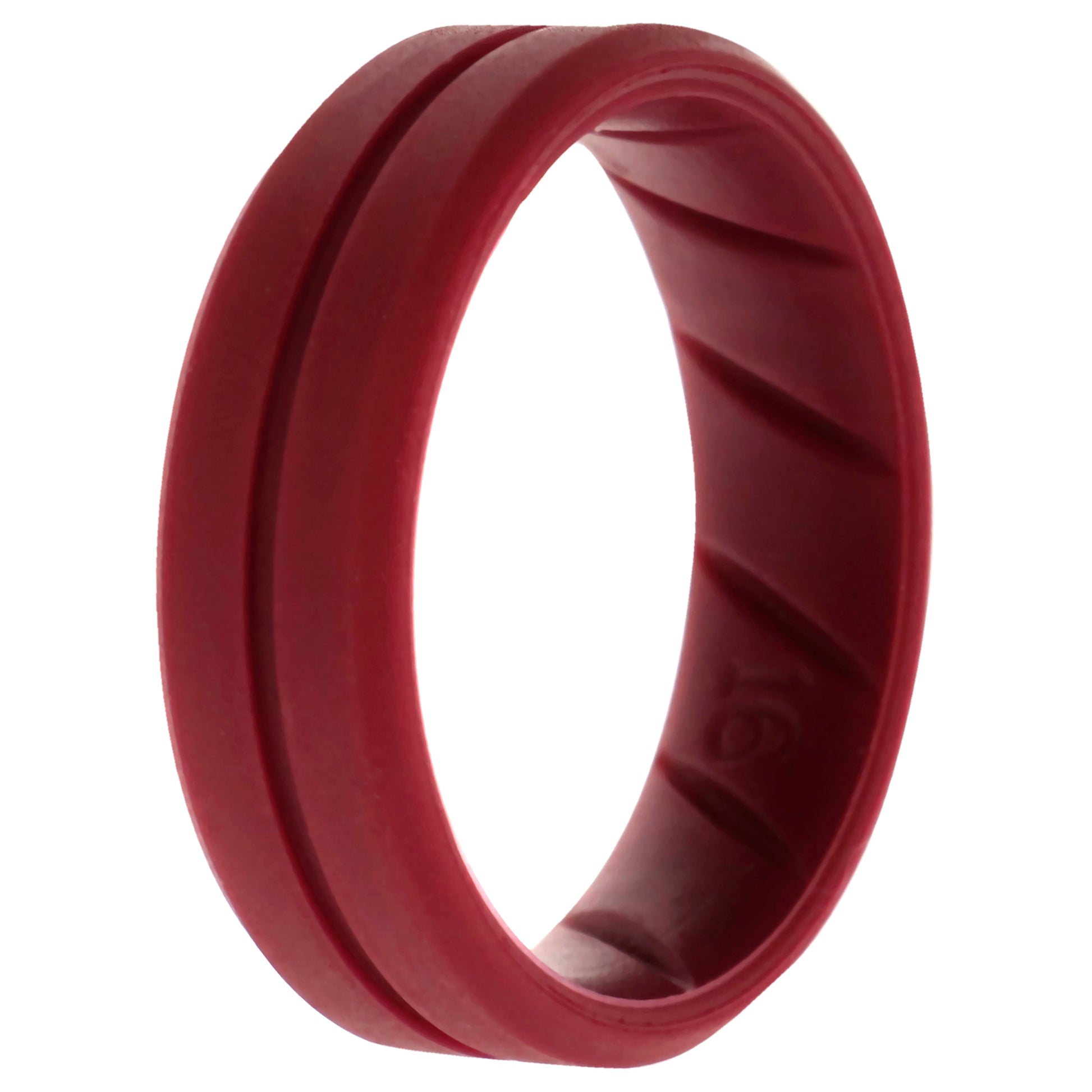 ROQ Silicone Wedding BR Middle Line Ring - Basic-Bordo