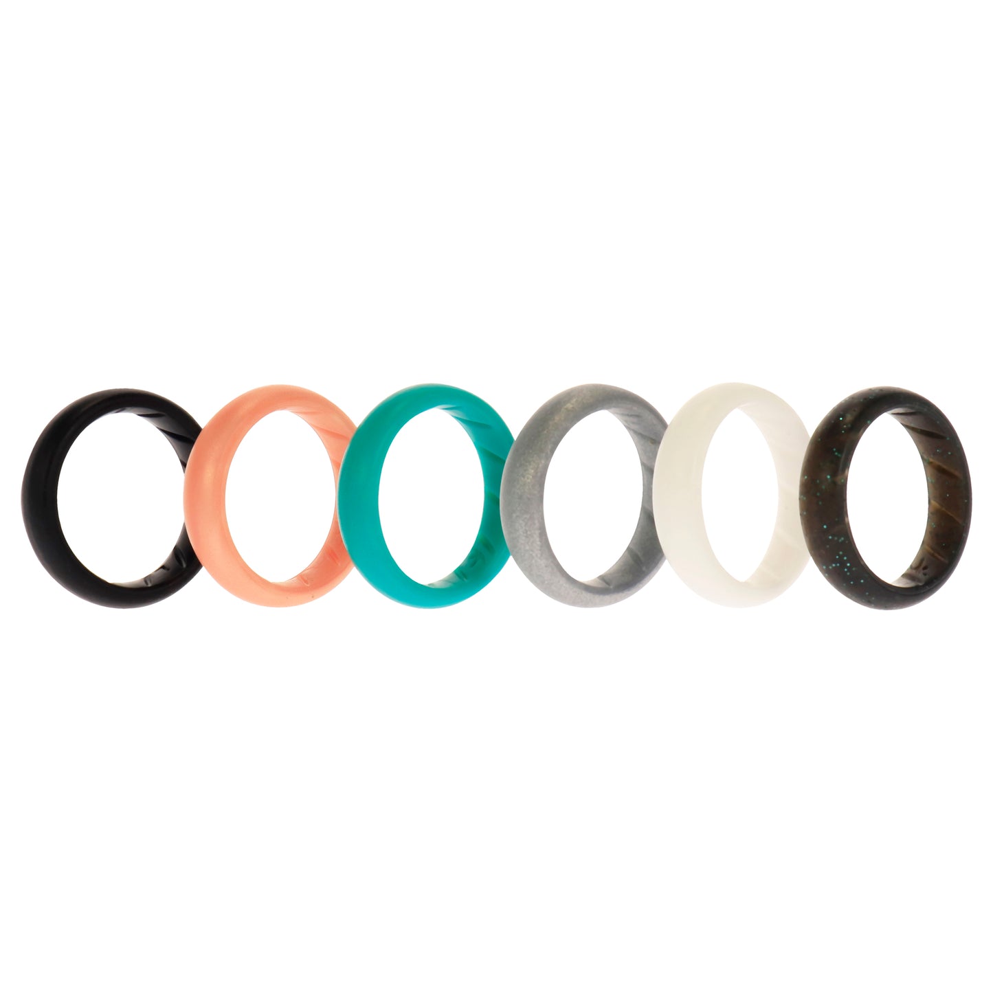 ROQ Silicone Wedding BR Solid Ring Set - Basic-Metal