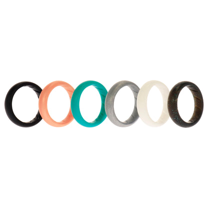 ROQ Silicone Wedding BR Solid Ring Set - Basic-Metal