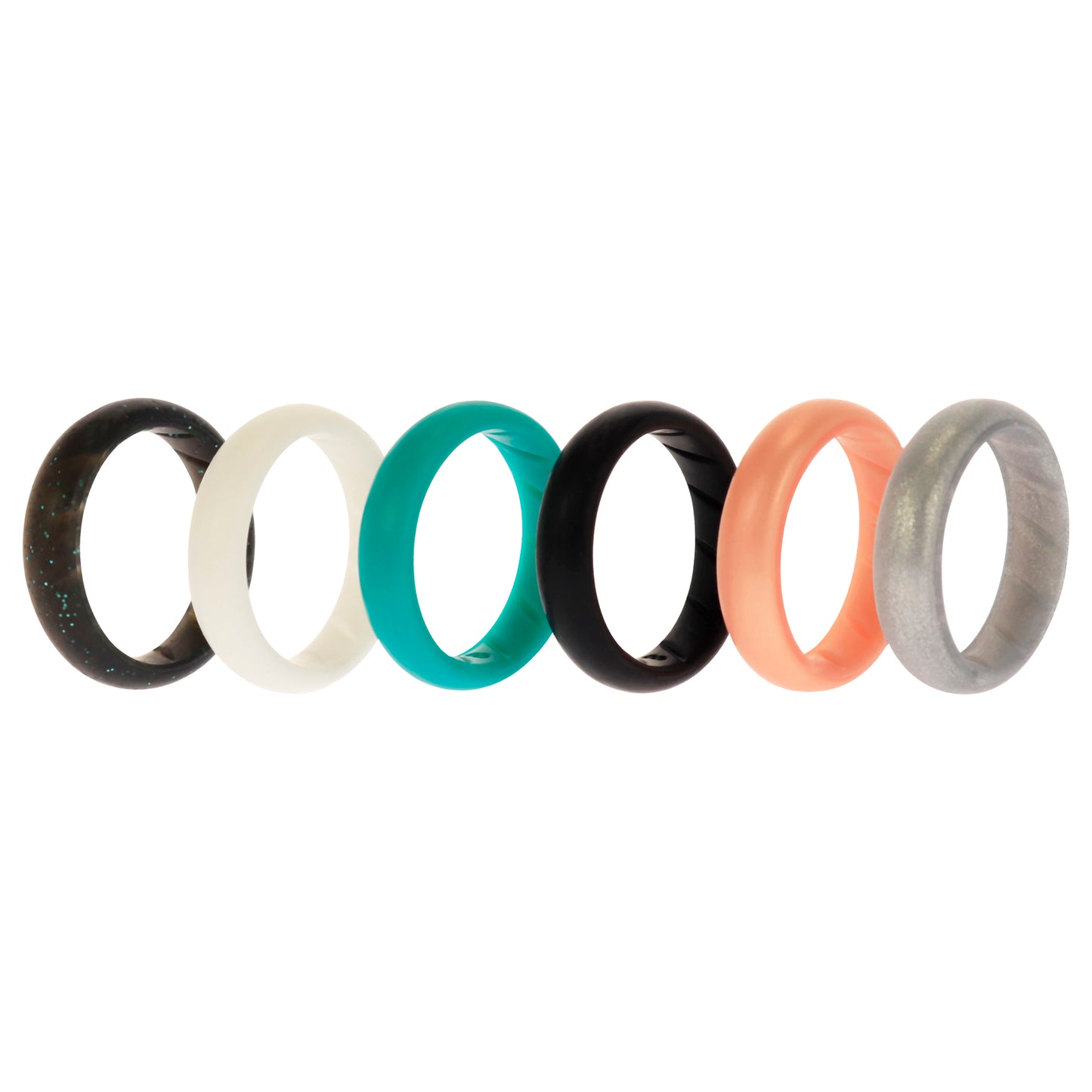 ROQ Silicone Wedding BR Solid Ring Set - Basic-Metal