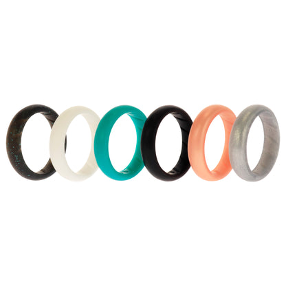 ROQ Silicone Wedding BR Solid Ring Set - Basic-Metal