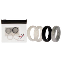 ROQ Silicone Wedding BR Solid Ring Set - Basic-Black-White