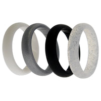 ROQ Silicone Wedding BR Solid Ring Set - Basic-Black-White