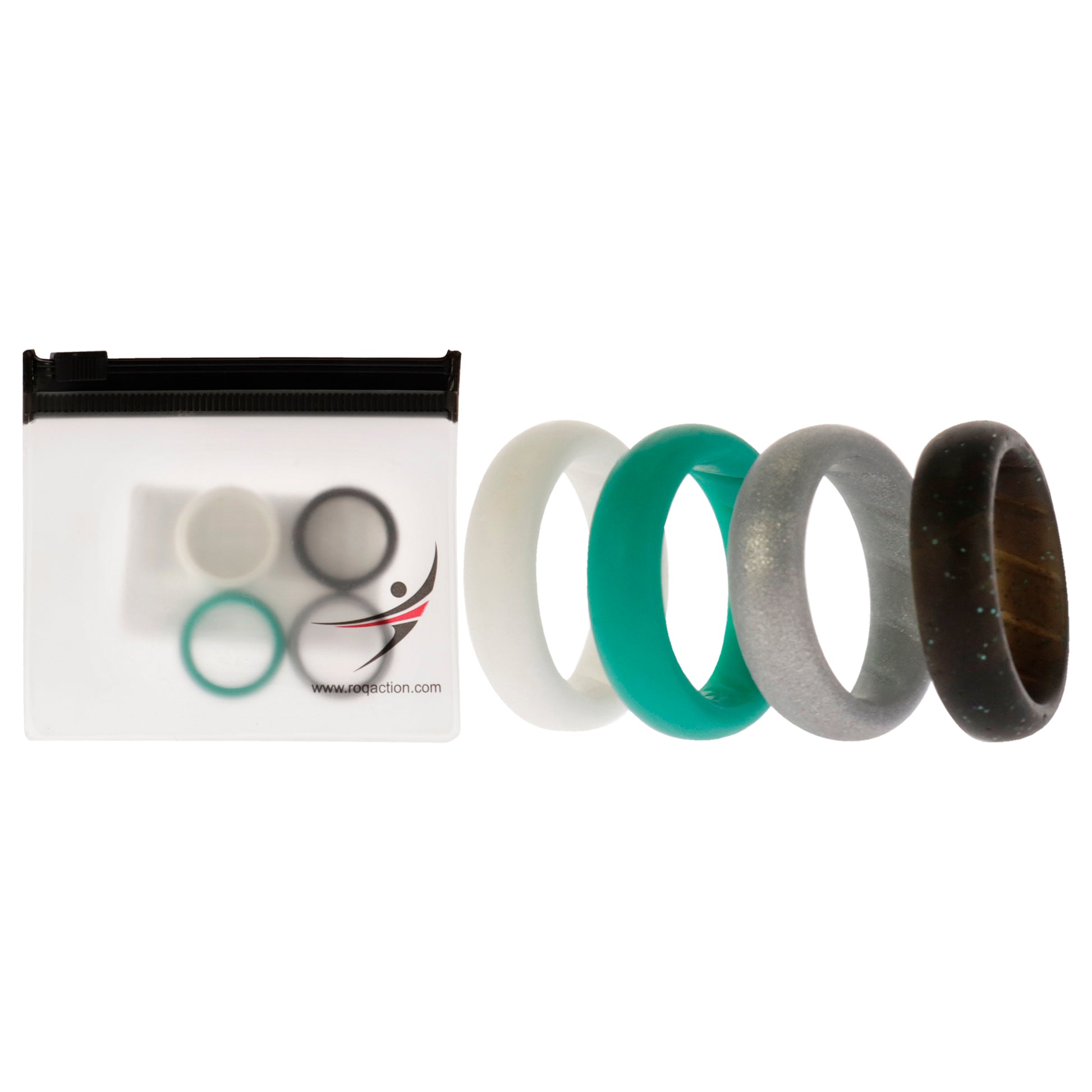 ROQ Silicone Wedding BR Solid Ring Set - Basic-Turqouise