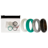 ROQ Silicone Wedding BR Solid Ring Set - Basic-Turqouise