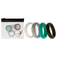 ROQ Silicone Wedding BR Solid Ring Set - Basic-Turqouise