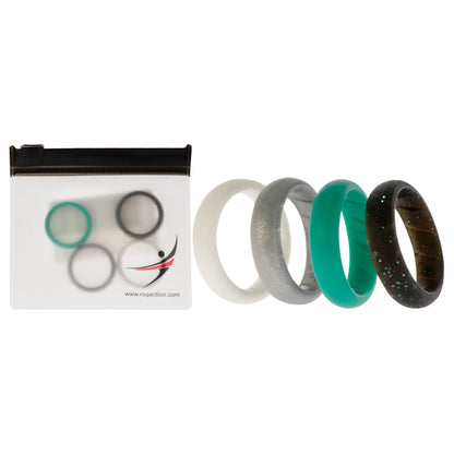 ROQ Silicone Wedding BR Solid Ring Set - Basic-Turqouise