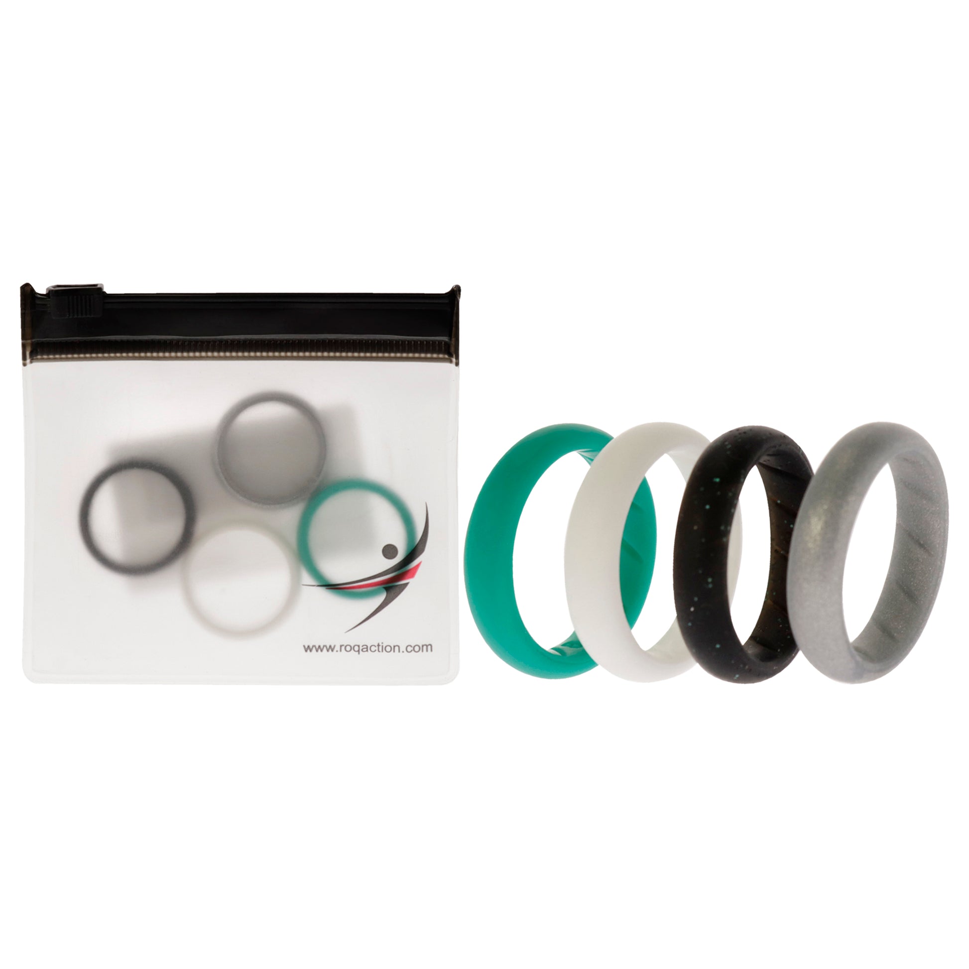 ROQ Silicone Wedding BR Solid Ring Set - Basic-Turqouise