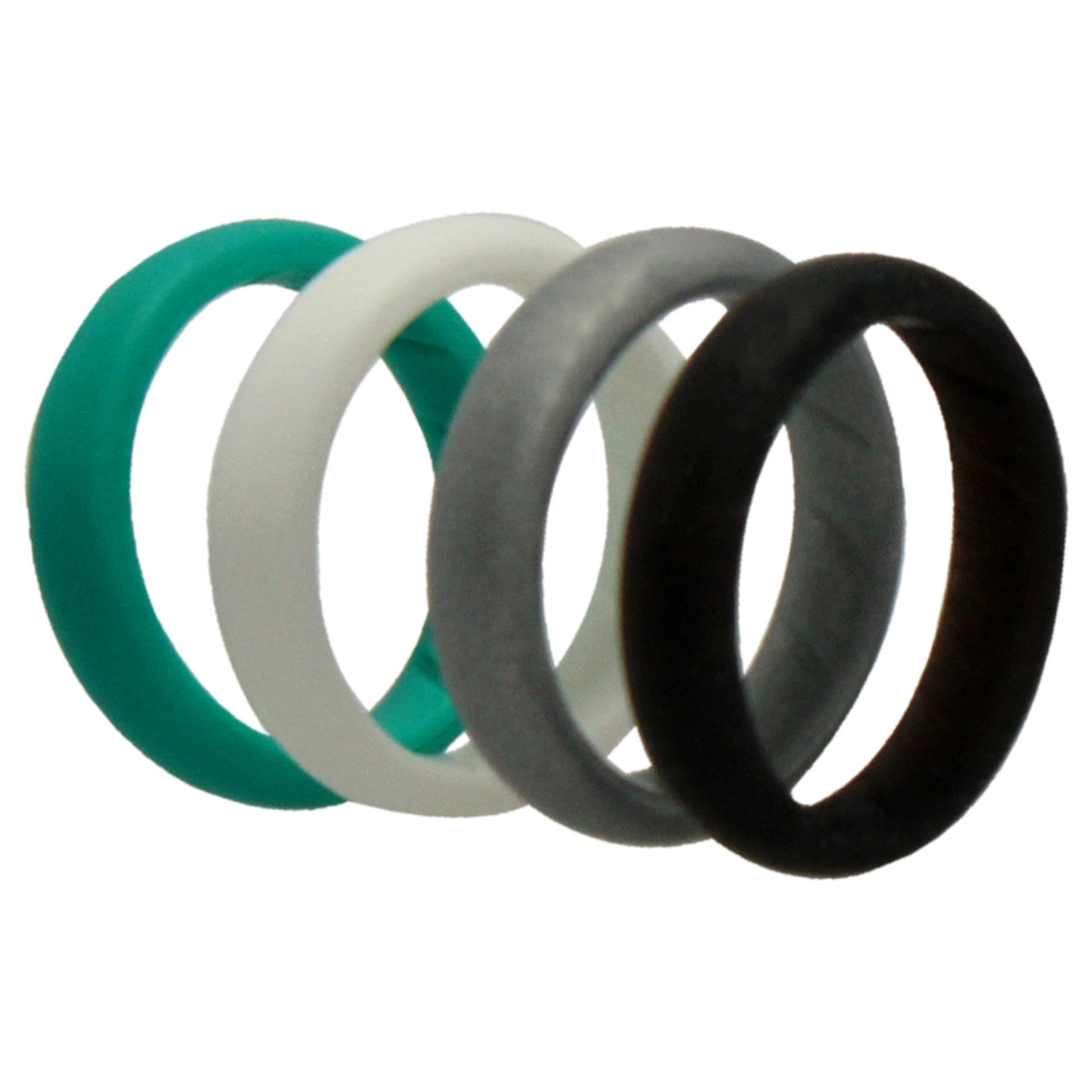 ROQ Silicone Wedding BR Solid Ring Set - Basic-Turqouise