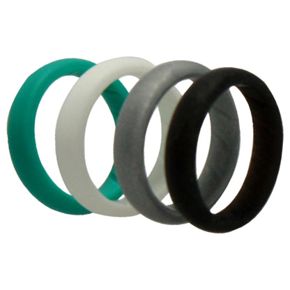 ROQ Silicone Wedding BR Solid Ring Set - Basic-Turqouise