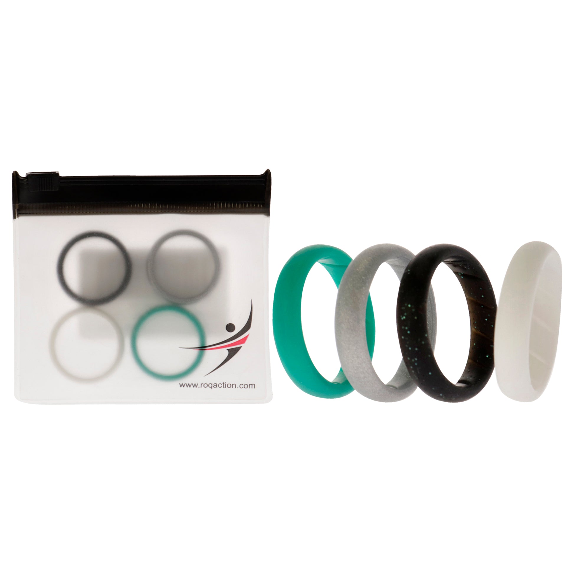 ROQ Silicone Wedding BR Solid Ring Set - Basic-Turqouise