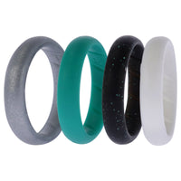 ROQ Silicone Wedding BR Solid Ring Set - Basic-Turqouise