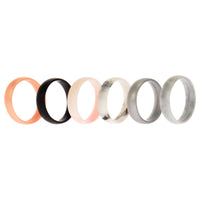 ROQ Silicone Wedding 6mm Smooth Ring Set - RoseMarble
