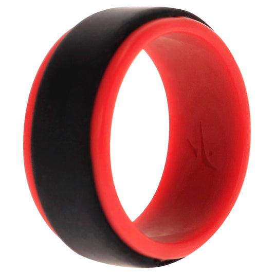 ROQ Silicone Wedding 2Layer Step Ring - Red-Black