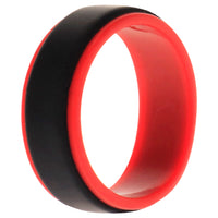 ROQ Silicone Wedding 2Layer Step Ring - Red-Black