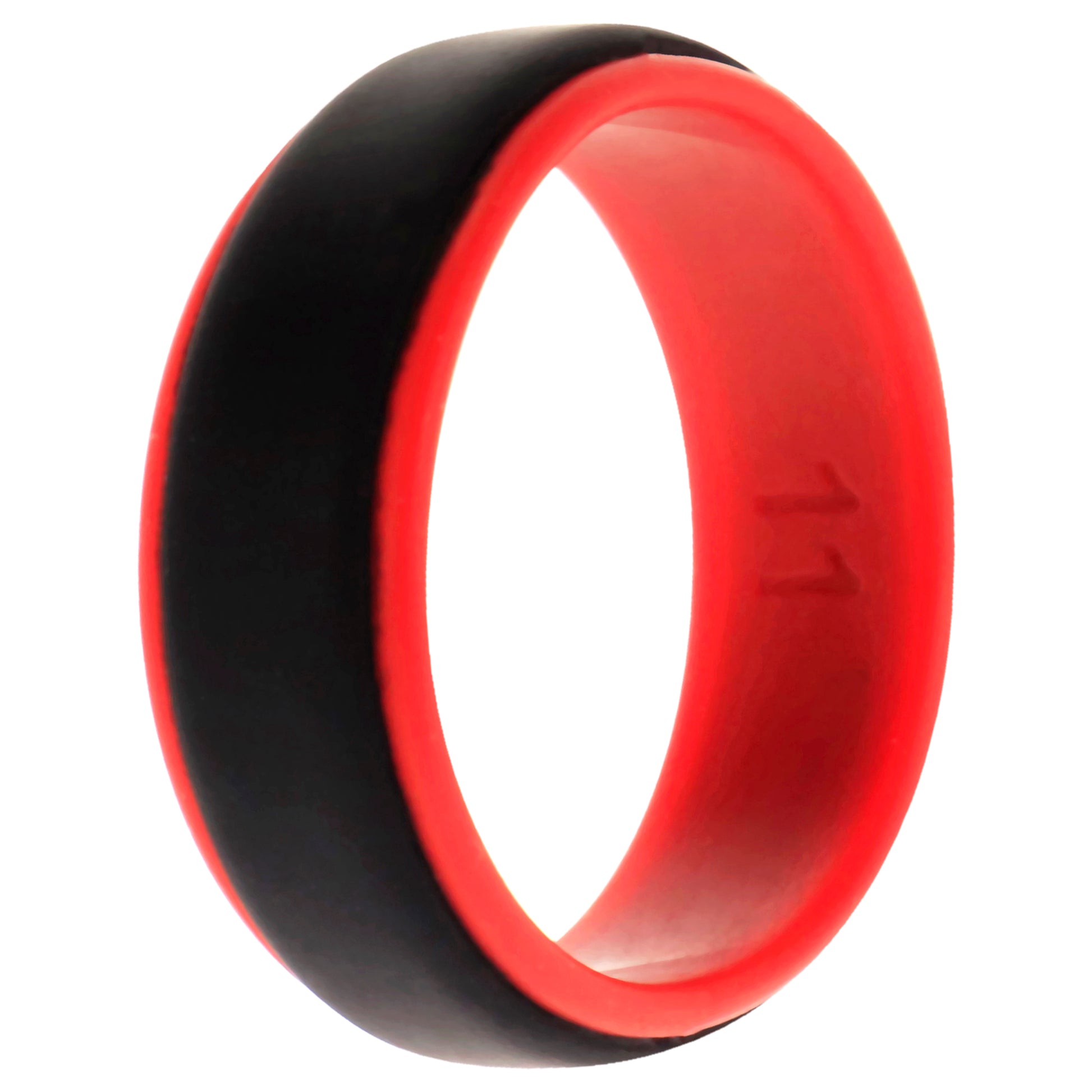 ROQ Silicone Wedding 2Layer Step Ring - Red-Black
