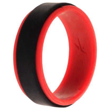 ROQ Silicone Wedding 2Layer Step Ring - Red-Black
