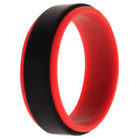 ROQ Silicone Wedding 2Layer Step Ring - Red-Black