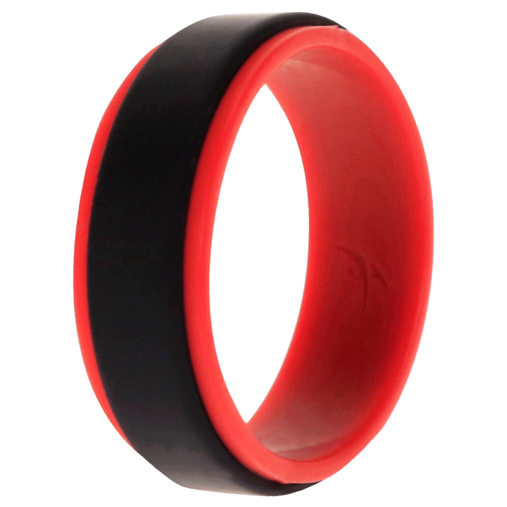 ROQ Silicone Wedding 2Layer Step Ring - Red-Black