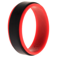 ROQ Silicone Wedding 2Layer Step Ring - Red-Black