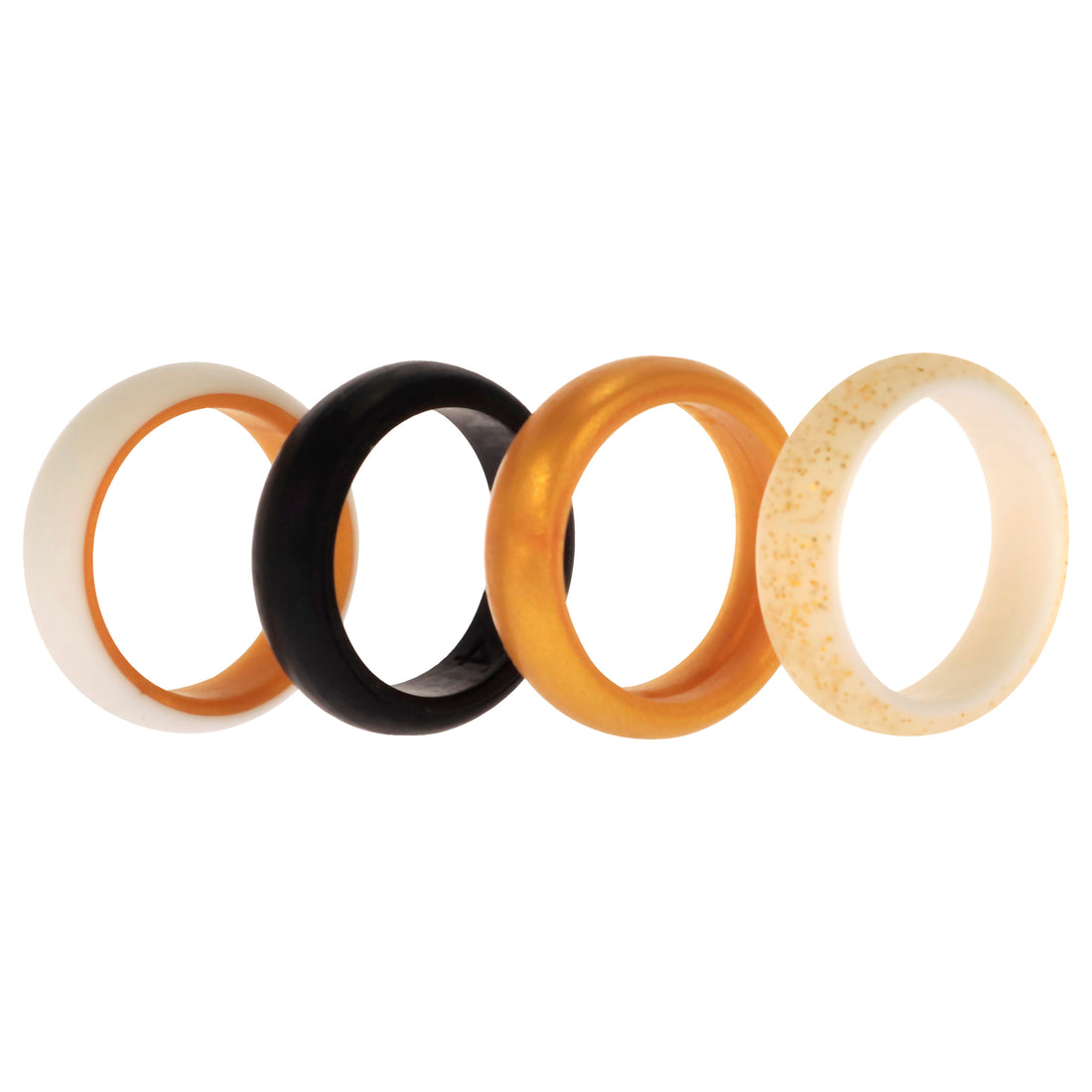ROQ Silicone Wedding 2Layer Ring Set - Gold